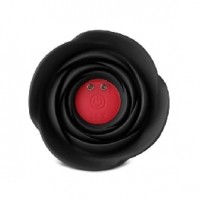 Anal Plug with Rose Base Vibrating 10-Speed Remote Control Silicone Black